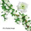 2Pcs 2.3M Rose Artificial Flowers Vine Fake Flower Head for Home Room Decor Garden Wall Wedding Decoration Outdoor Arch Ornament
