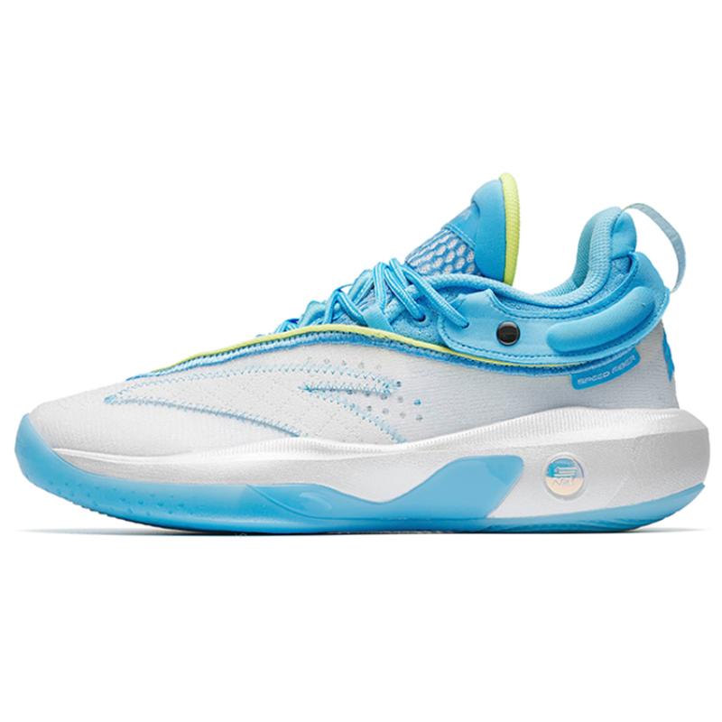 Anta KT8 Basketball Shoes Men's High Top Anta White/Clear Spring Blue/Sunshine Yellow Sneakers 112241101-1