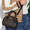 New COACH Sydney Coated Canvas With Leather Dome Bag Handbag Shoulder Bag Crossbody Bag Small Size Women's Black Brown CA591-IMAA8