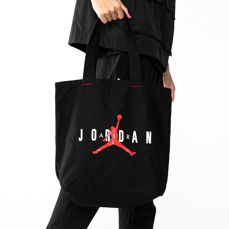 Jordan Cotton Tote Bag, Shopping Bag, Handbag, Shoulder Bag Unisex Black JD2113017GS-002