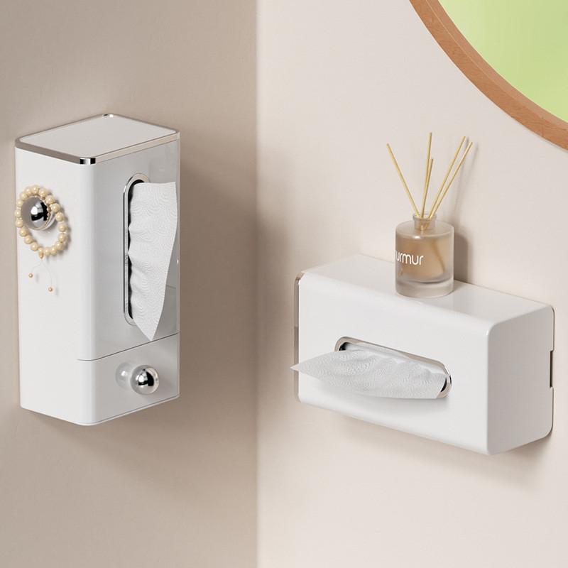 Wall Mounted Tissue Box With Waterproof Material For Bathroom And Kitchen Use