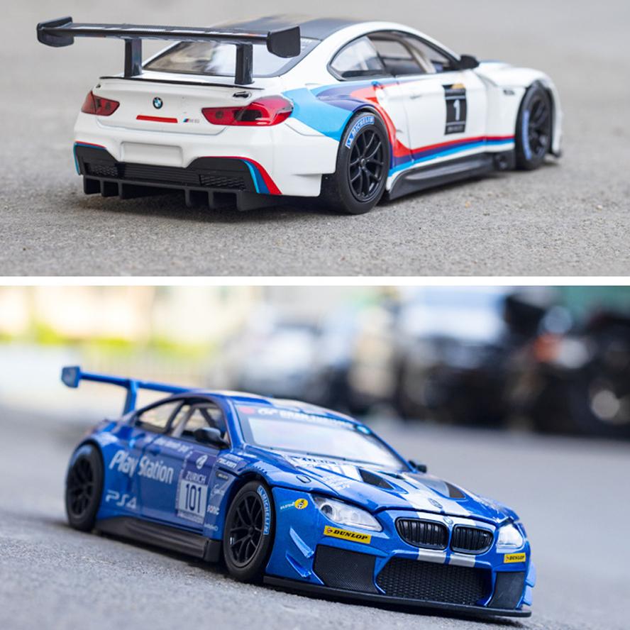 1/24 skala M6 GT3 odlany model samochodu zabawka, wycofać pojazd zabawkowy z dźwiękiem i światłem dla dzieci maluch chłopcy dziewczęta kolekcja prezentów