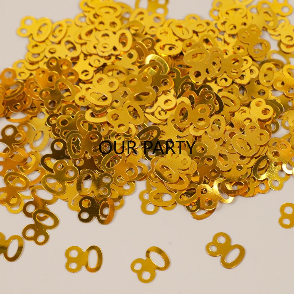15g/bag Number 80th Years Old Sequin Confetti Digital 80 Table Scatter for Anniversary Happy Birthday Party Decorations