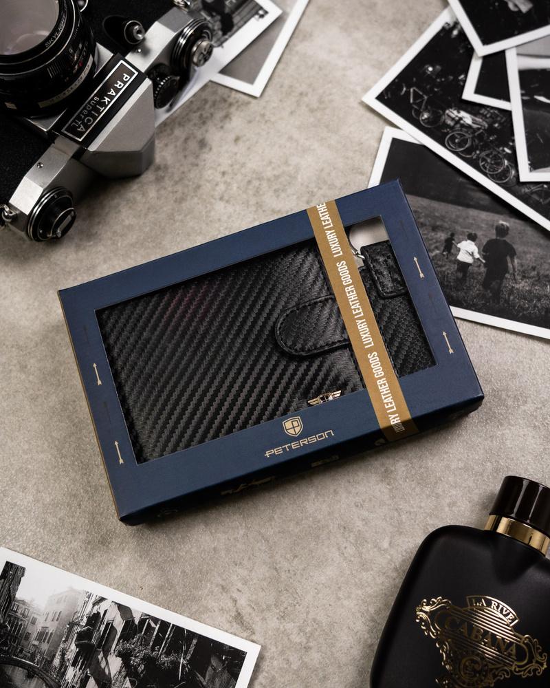 Pánská karbonová sada s peněženkou a klíčenkou - Peterson