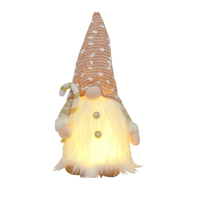Glowing Gnome Christmas Xmas Light Up Doll Sequin Faceless Dwarf Led Decor