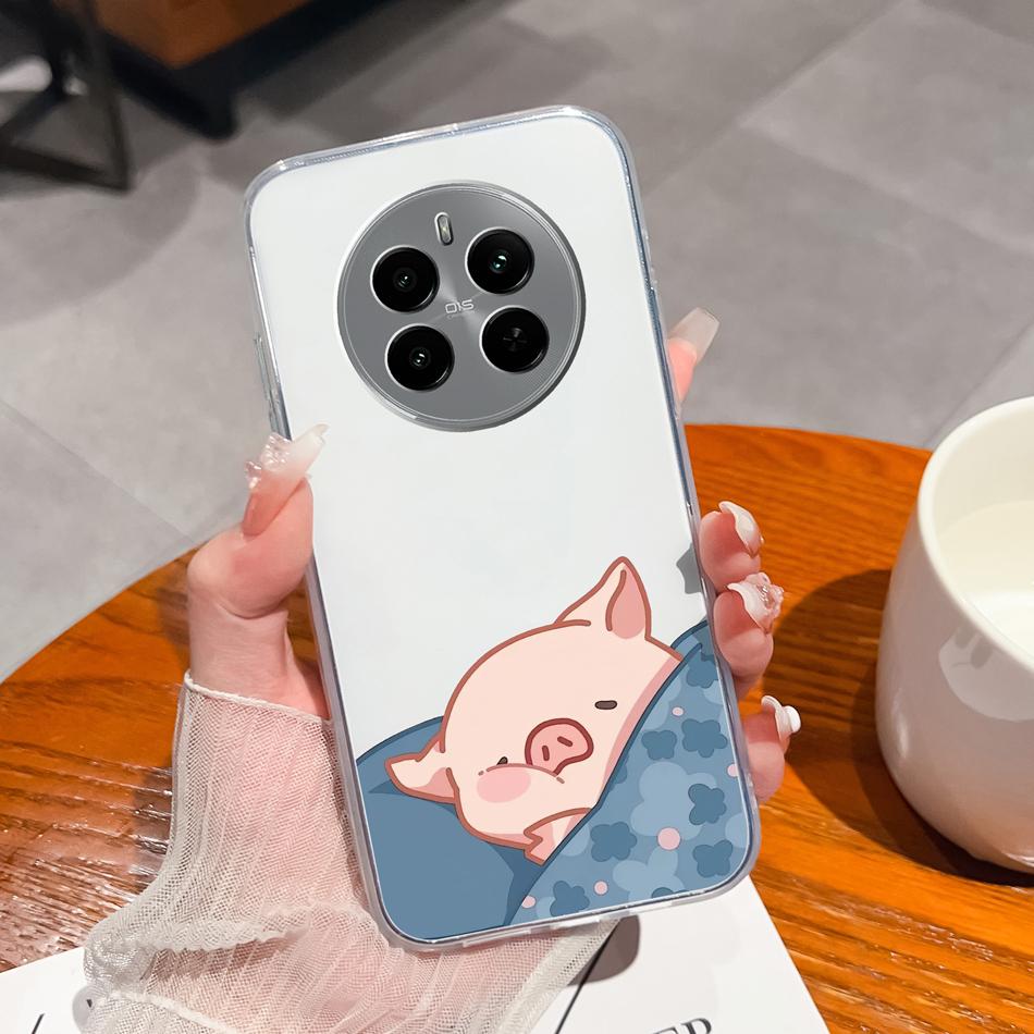 For Oppo Realme 12 Pro Plus Case For Realme12 4G 5G Phone Cover Cute Anime Transparent Soft Slim Protective Bumper Funda Coque
