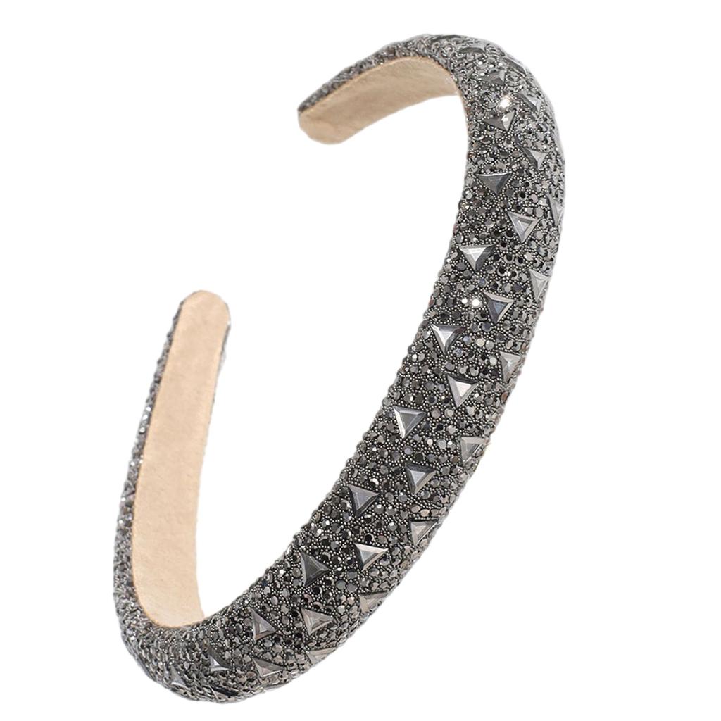 Shimmering Dark Rhinestones Headpiece Lightweight Headbands Adjustable Design For Celebrations Professional Use