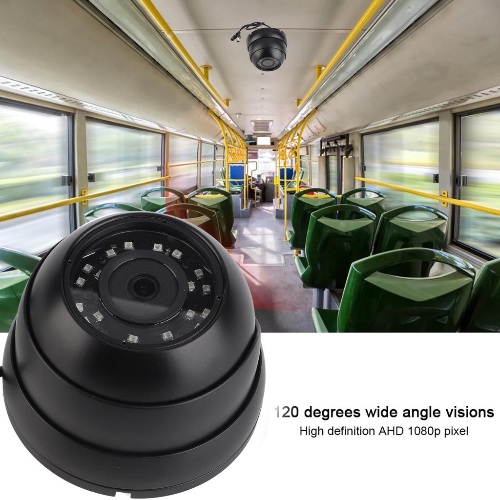1080p CCTV Dome Camera AHD Camera Surveillance NTSC System for Bus Boat Car (Black ) Black