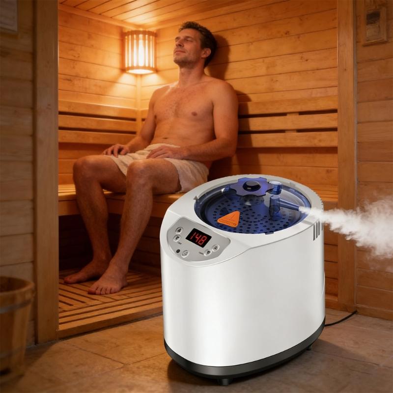 Generatore di Vapore Trasportabile da 3 Litri e 1200 Calorie con 15 Selezioni di Temperatura e Funzionamento Wireless per Uso Salutare