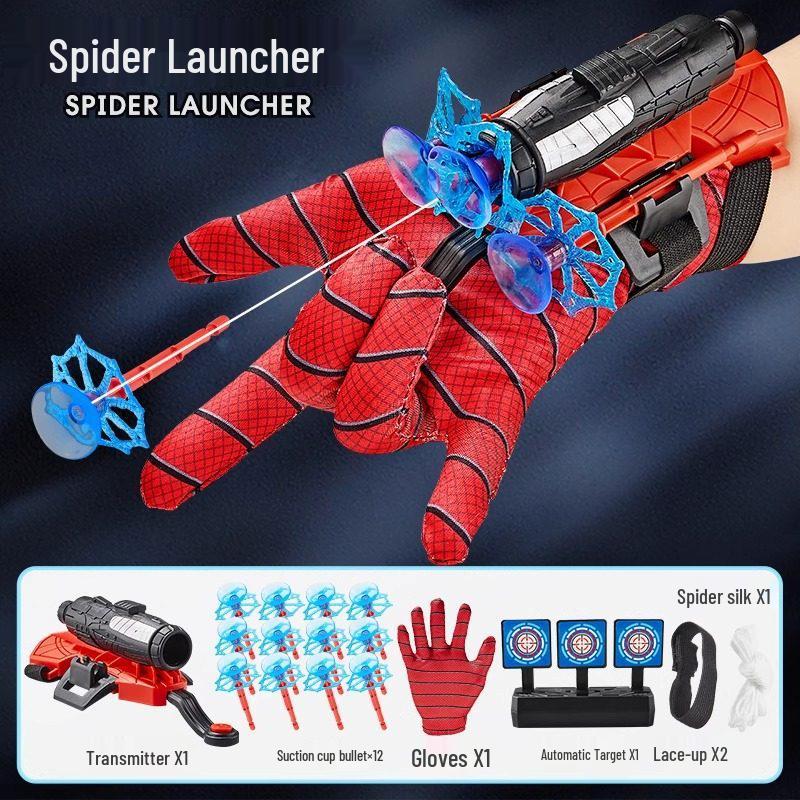 Hero Wearable Spider Launcher Toy with Suction Cup Soft Bullets for Kids