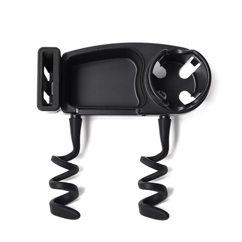 

Baby Strollers Snacks Tray with Cup Holder, Food Tray with Lid Multifunctional Organiser Removable Phone Storage Slot 1