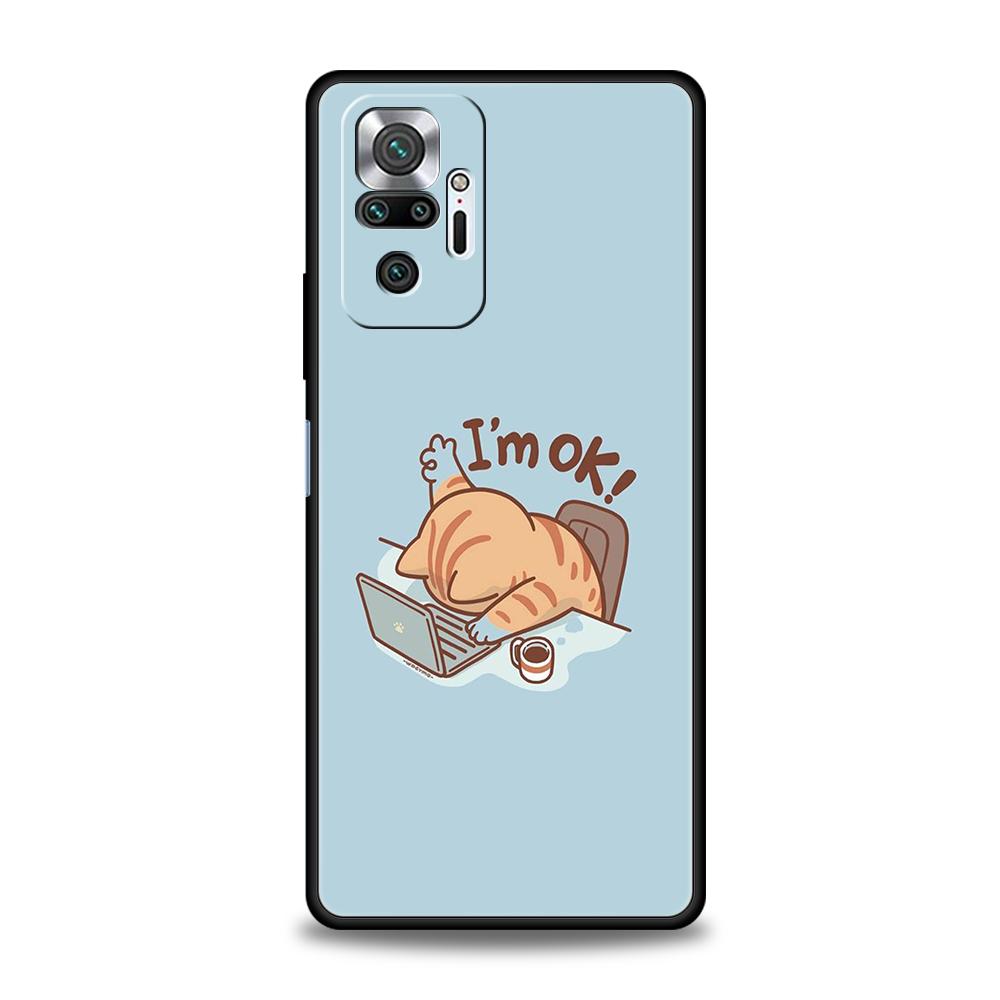 Cartoon Funny Cat Phone Case Cover for Redmi 14C 10C Note 14 13 12 10 11 Pro Plus 7 8T K40 K50 Gaming Pro Plus 5G Soft Shell Bag