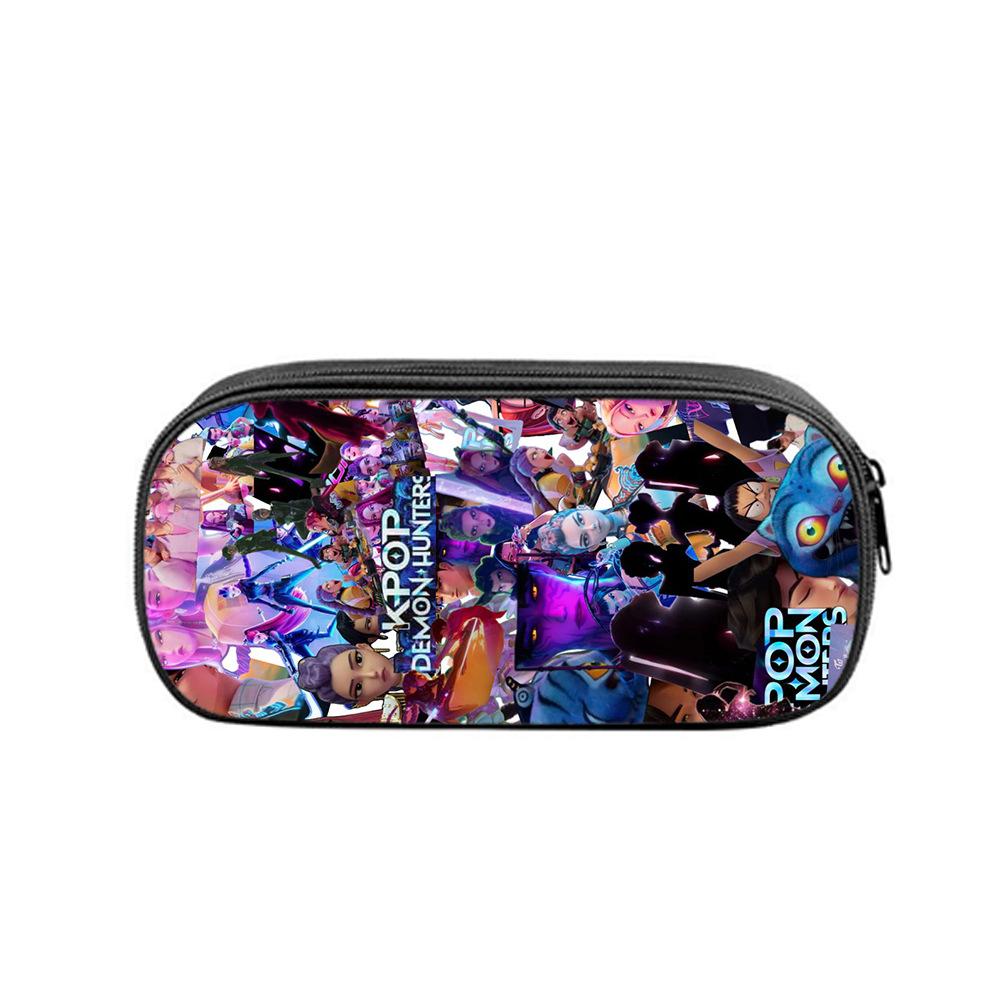Huntrix Kpop student print pencil bag Kpop witch hunting girl group student storage stationery bag pencil bag KTY