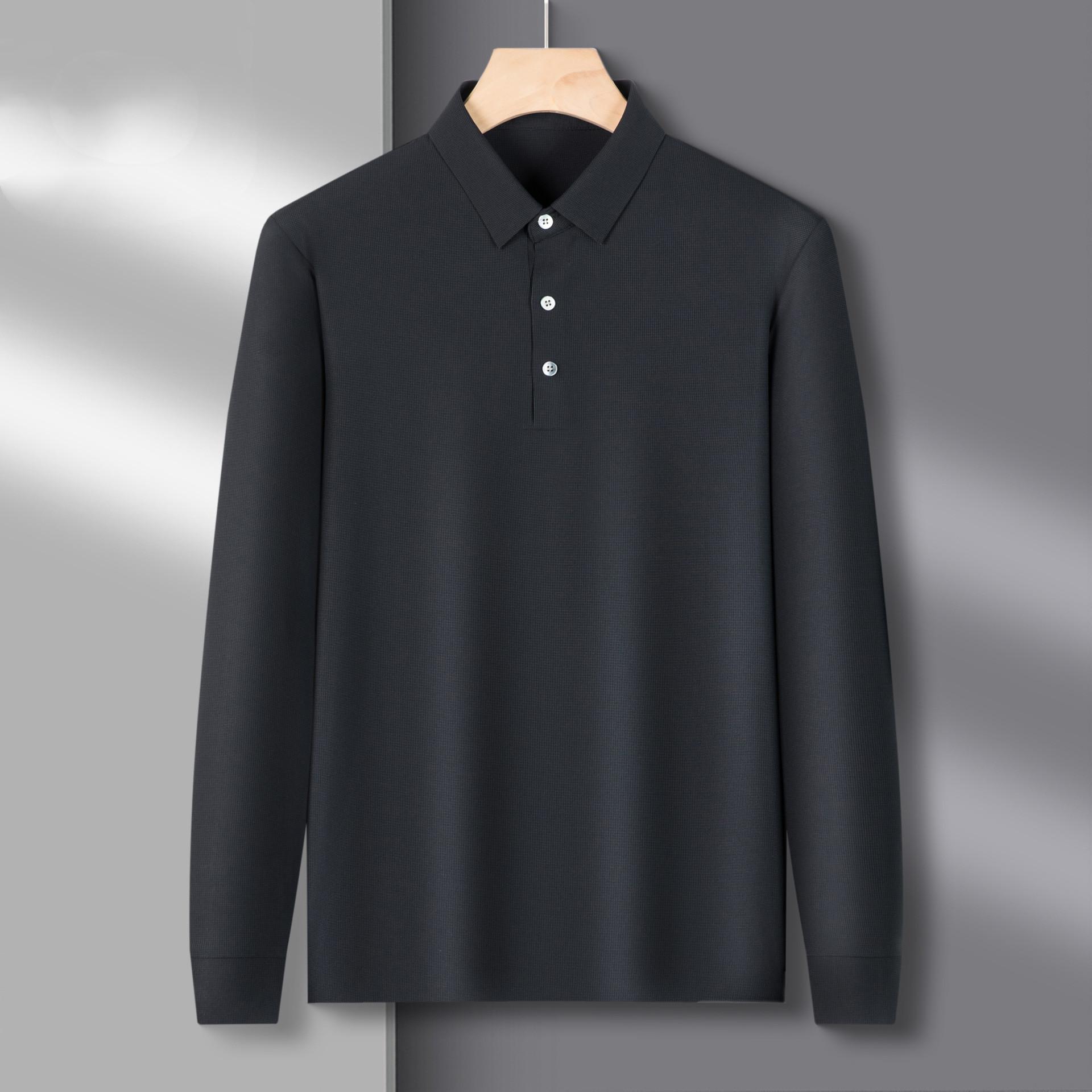 

Футболка с длинными рукавами и лацканами для мужчин, весна и осень, новый стиль, рубашка поло для молодых и мужчин среднего возраста, однотонная футболка с длинными рукавами XXXXL