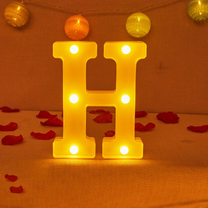 Alphabet Letter LED Lights Luminous Number Lamp Decor Battery Night Light for Home Wedding Birthday Christmas Party Decoration KTY