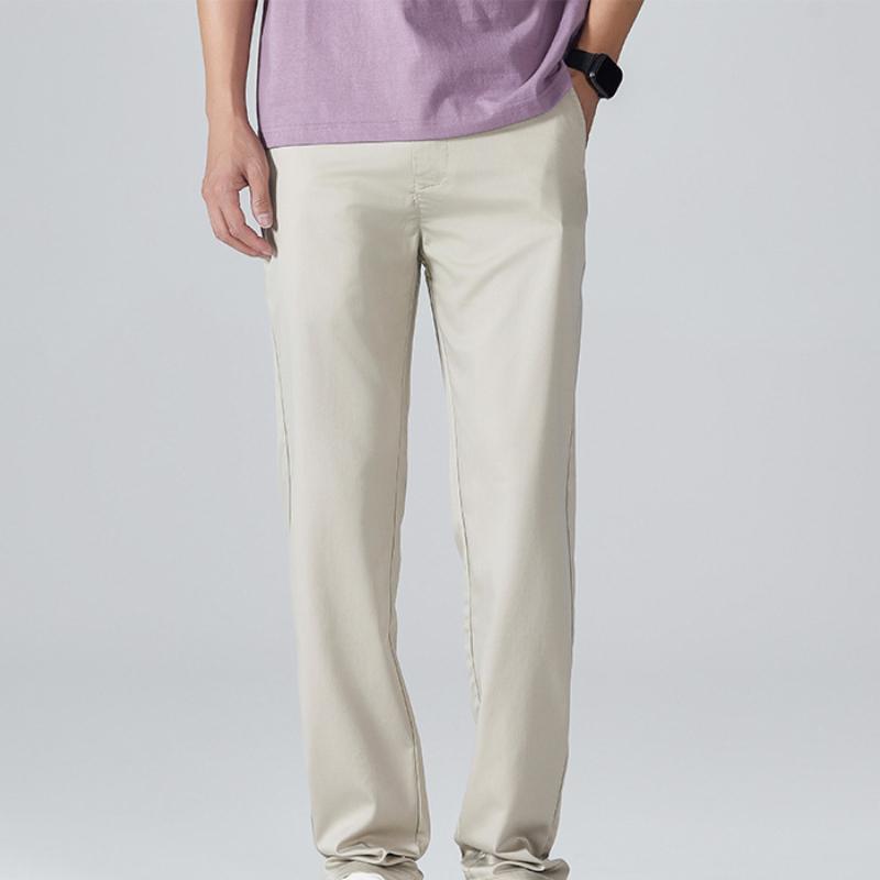 Spring and Summer Casual Pants Drape Simple Ice Silk Pants Men's Thin Pants