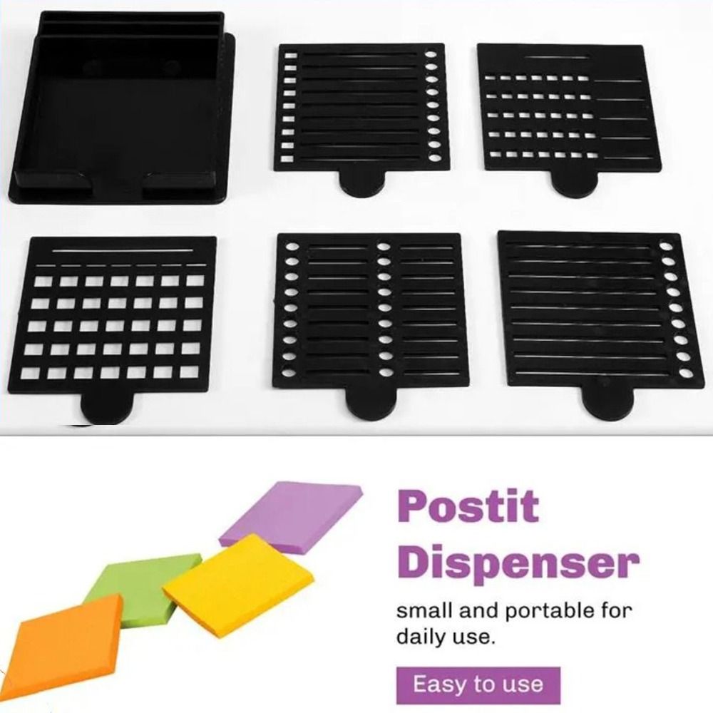 Multi Purpose Sticky Note Stencil with Template Notepad Dispenser Sticky Note Holder Set  Office