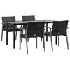 vidaXL 5 Pcs. Garden Dining Set with Cushions Poly Rattan and Steel