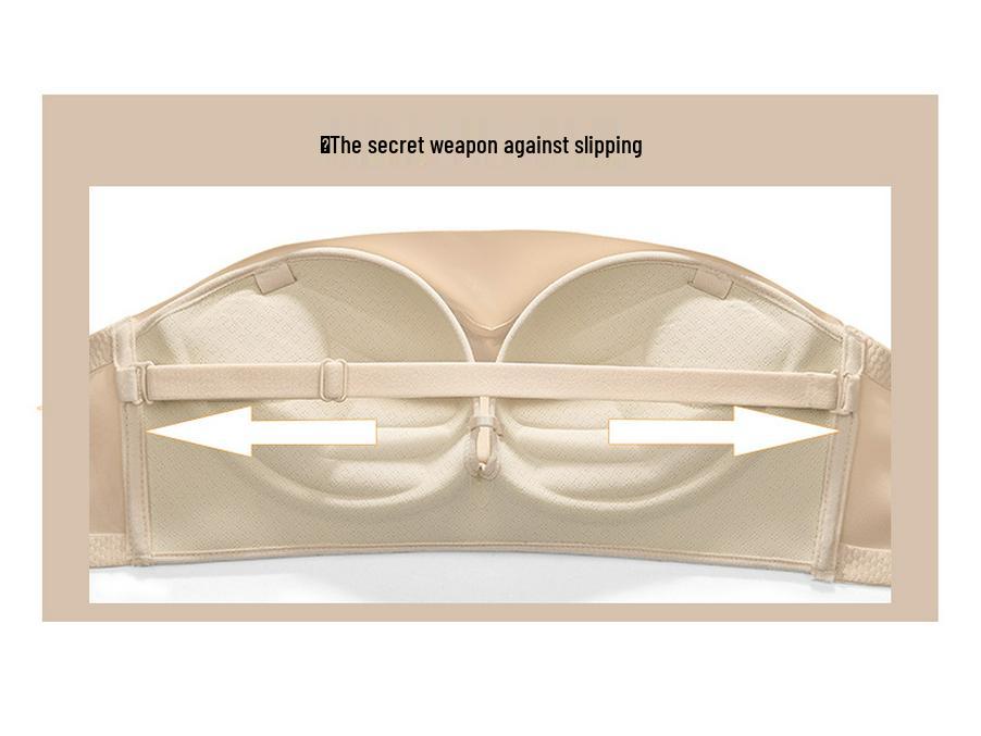 Echter trägerloser Anti-Rutsch-Bandeau-BH für kleine Brüste mit schönem Rücken - Ideal für Hochzeitskleider