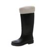 Tall Tube Fashion Rain Shoes Women's Water Boots Color Matching New Outer Wear Rain Boots Women's Adult Long Boots Waterproof Glue Shoes