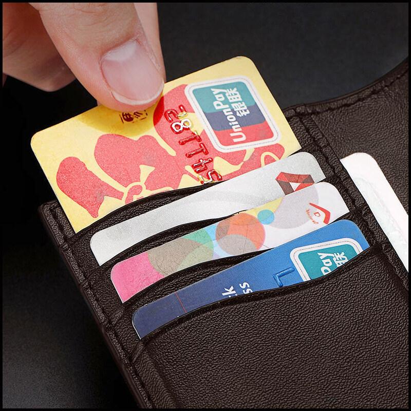 Simplicidade moda cartões de couro real carteiras homens fino titular do cartão de crédito fino id vip titular do cartão terno negócios dos homens acessórios