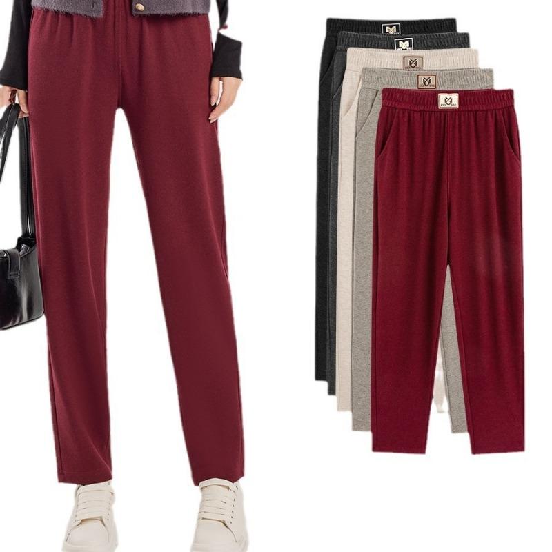 Autumn Antelope Cashmere High-waisted Women's Pants Women's New Radish Glutinous Rice Pants Silk Knitted Casual Pants
