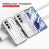 Plating with Glass Film Hinge Protection Case for Samsung Galaxy Z Fold 8 Ultra 7 6 5 4 3 Fold8 5G Bracket Holder Stand Cover
