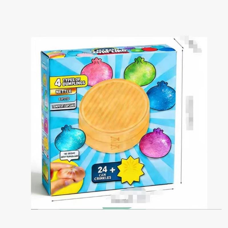 Calendario dell'Avvento a Forma di Raviolo Multicolore Fidget Toys Conto alla Rovescia di 24 Giorni Giocattolo Antistress Morbido Regali per Feste