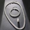 Trendy Stainless Steel Cuban Chain Bracelet Necklace Ring Set For Men Women Minimalist Silver Color Hip Hop Party Jewelry Sets
