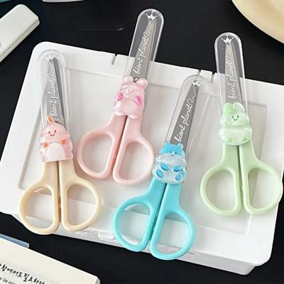 1 Piece Mini Cute Scissors for Kids Boy Girl Lovely Cartoon Animal Stationery Scissors Scrapbook Paper Cutter Student Supplies