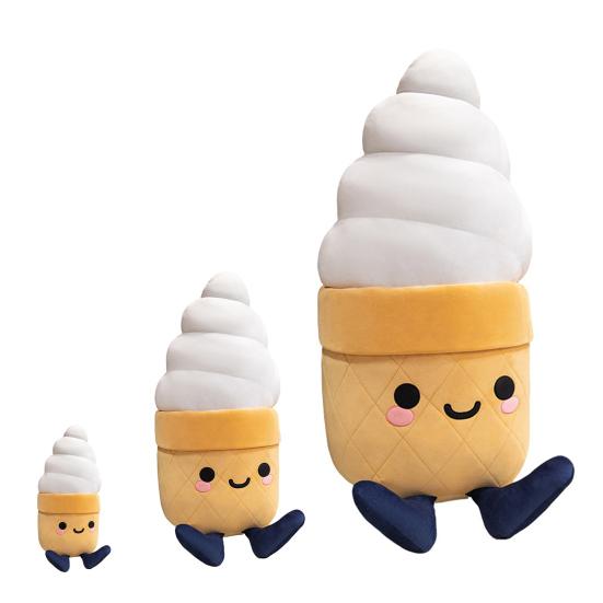 Ice Cream Plush Pillow 30/60/100cm Cute Stuffed Doll for Girls Lumbar Nap Support Soft Hugging Body Pillow for Bed Dorm