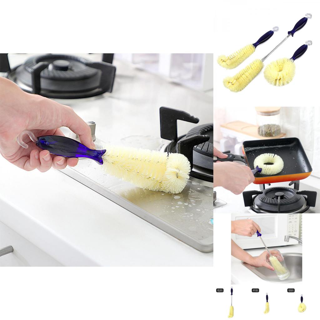 Plastic Deep Cleaning Bottle Brush With Curved Design For Vases And Jars