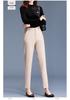 Petite Women's High-Waisted Split Hem Cropped Blazer Pants - Summer Thin Style, Casual Straight Leg