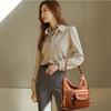 Retro Deri Omuz Çantası Kadın Çok cepli Crossbody Çanta Moda Büyük Kapasiteli Çanta Yeni Messenger Çanta Tote