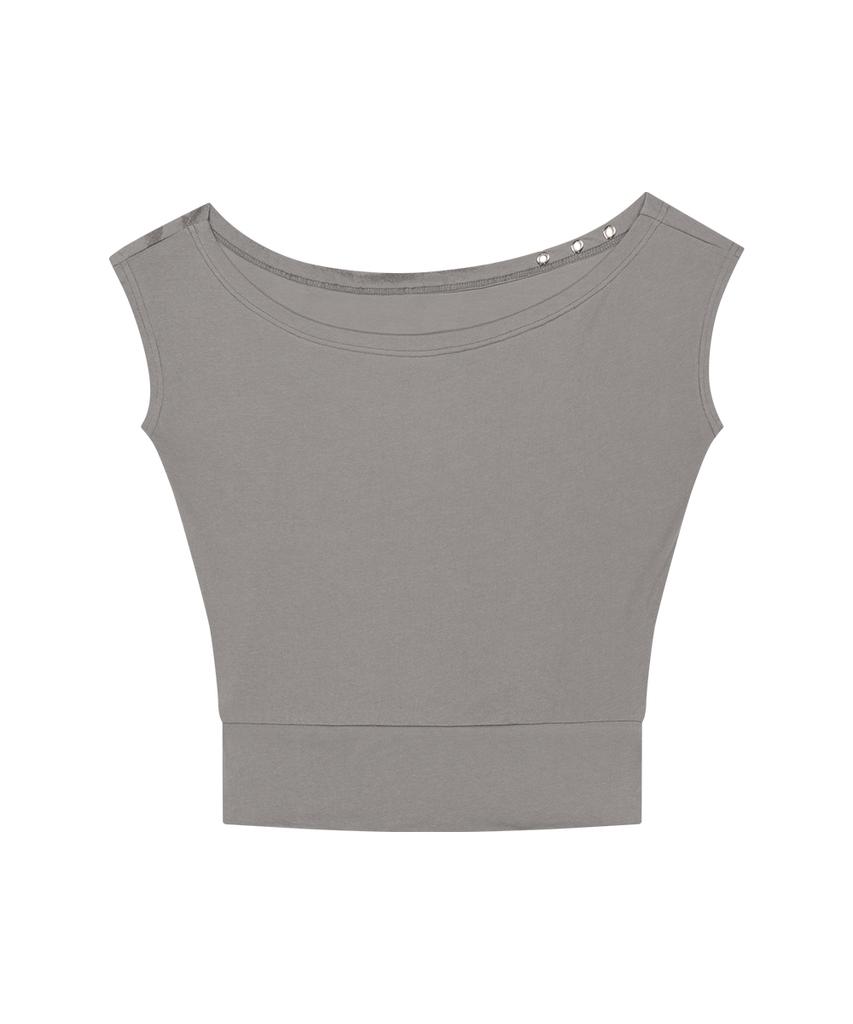 Aejeuyua Dolman Loose Crop T-Shirt Dark Gray
