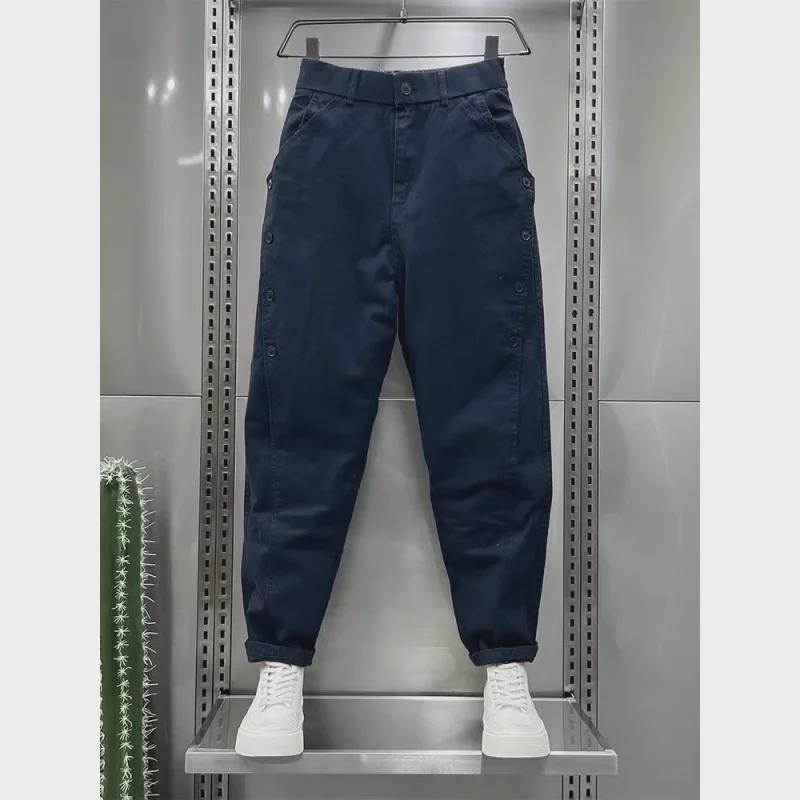 Pantalones Harem Holgados Rectos de Moda para Hombre para Primavera y Otoño