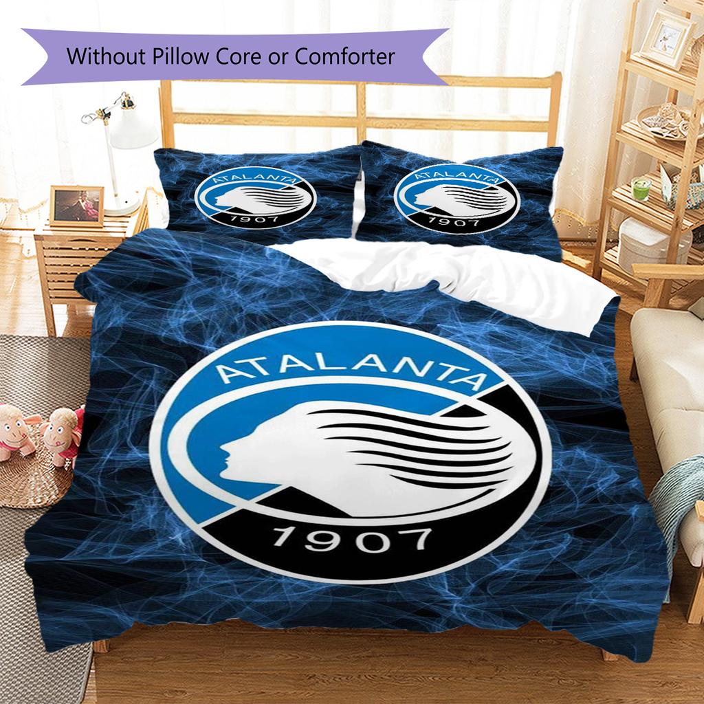 Atalanta Bergamo Pattern Bedding Set Quilt Cover Pillowcase Home Decor Gift (1 * Duvet Cover + 2 * Pillowcase, Without Core)