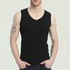 Men Summer Fitness Vest Solid Color Seamless V Neck Sleeveless Stretchy Soft Breathable Quick-drying Pullover Casual Men Gym Sport Tank Top