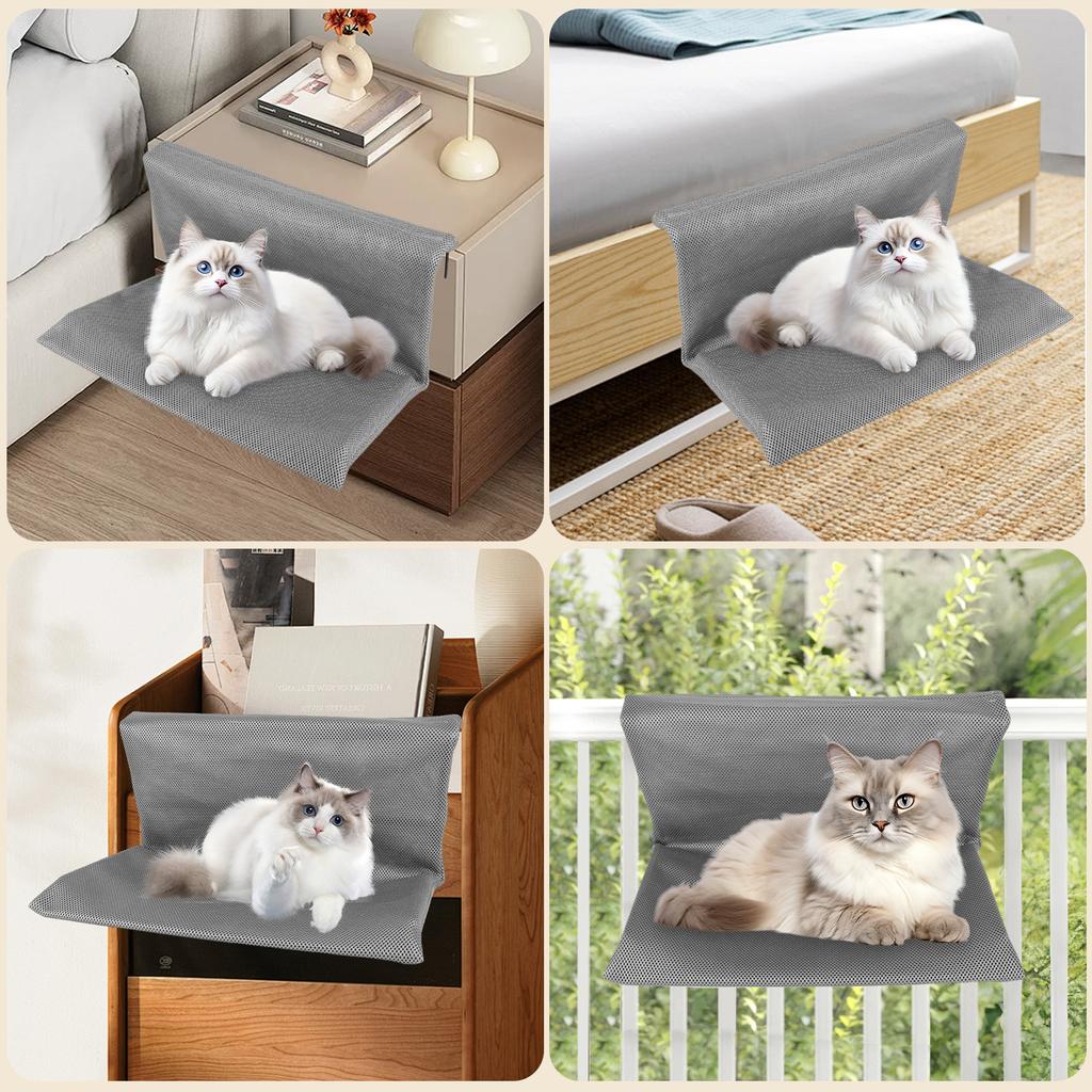 Cat Pet Animal Hanging Bed Easy To Install Pet Cat Stand Bed Pet Sleeping Bed Cats L-shaped Hammock for Cats and Kittens
