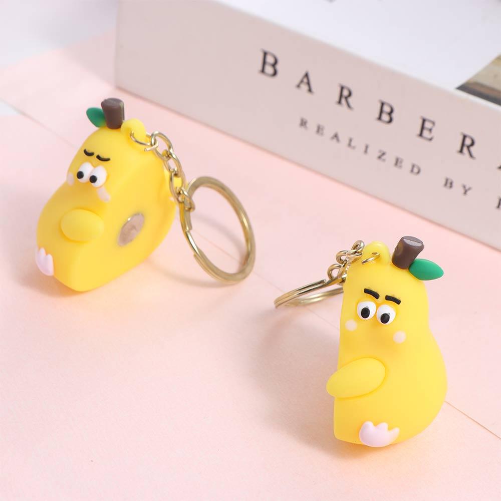 A Pair Kawaii Cute Lovers Keyring Toy Gift Hug Pear Key Ring Magnetic Couple Keychain Lovers