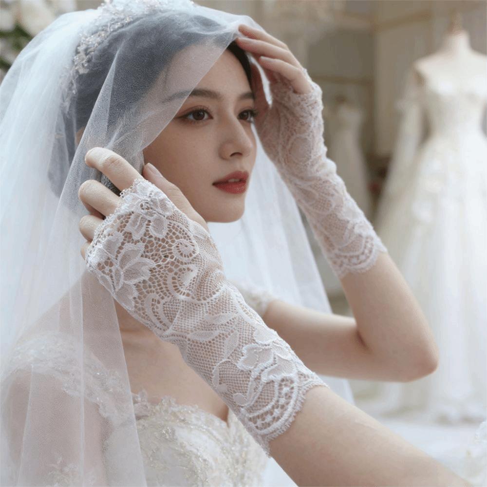 10/15/18/21cm Lace Half Finger Gloves Thin Driving Gloves  Summer Use