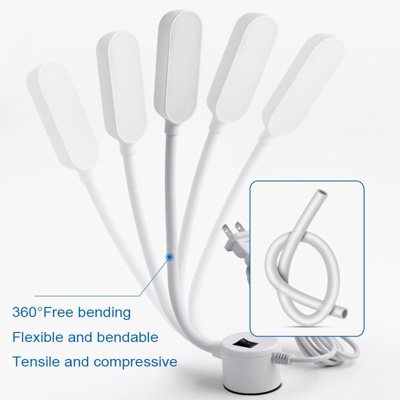 360° Flexible LED Sewing Machine Lighting Lamp Industrial Touch Dimming EU US Adjustable For Base 10/30Leds Adsorbed Work Lamps