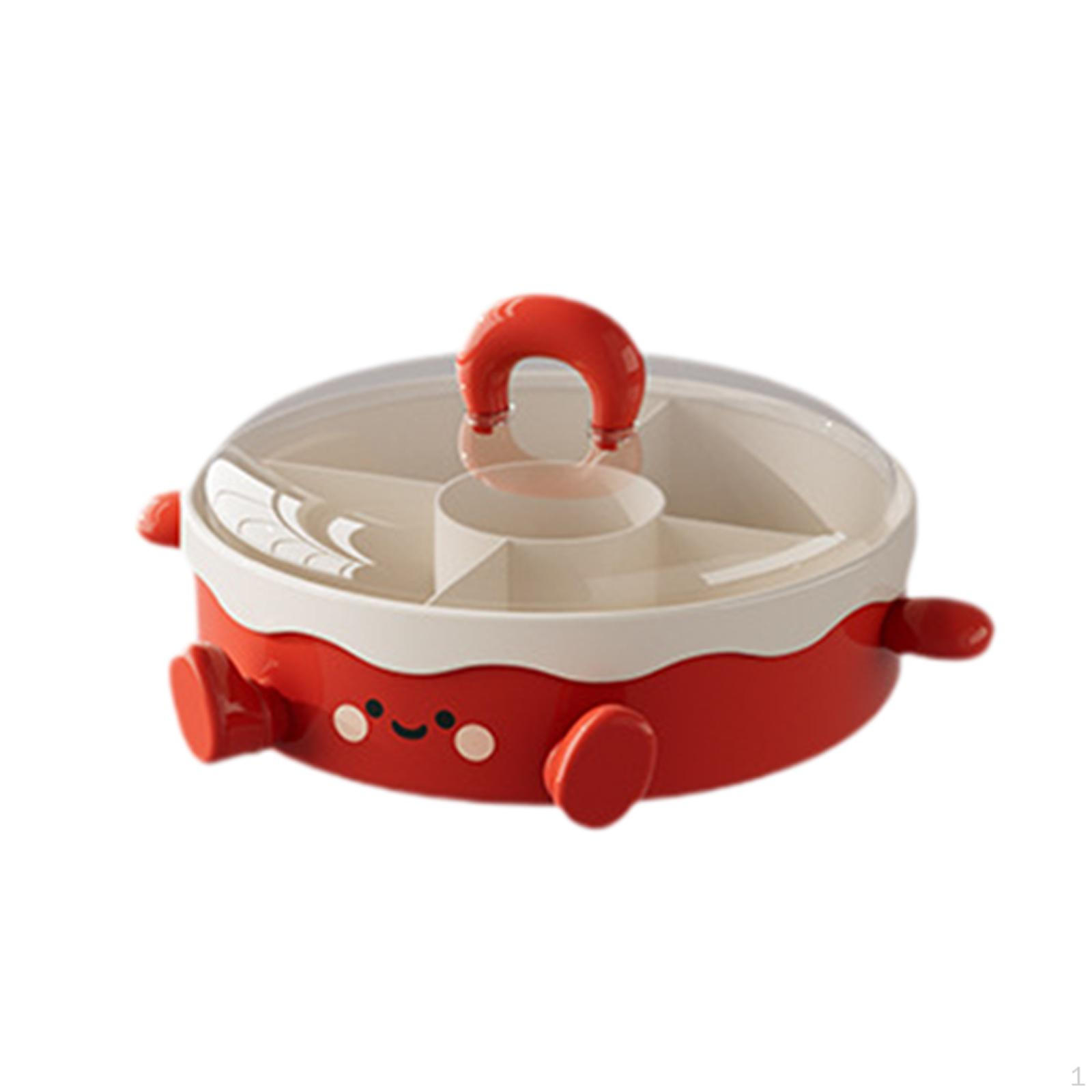 

Divided Serving Tray Portable Cartoon Snack Dish Nut and Candy for Dining Room Home Veggies