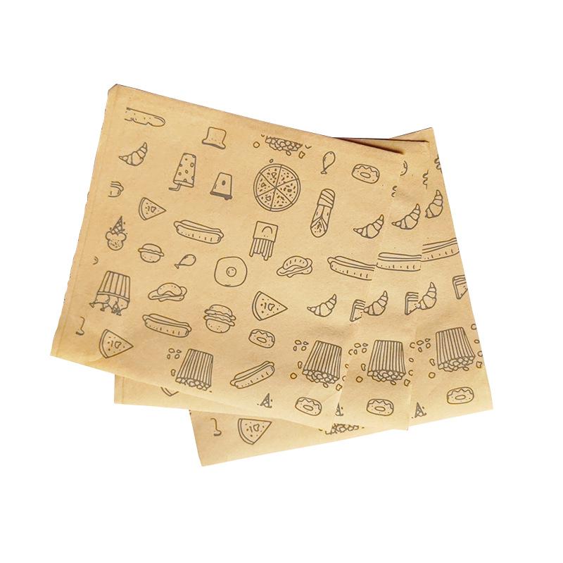 Oil-Proof Kraft Paper Snack Bag for Takeaway BBQ, Sesame Cakes, Pancakes, and Roujiamo