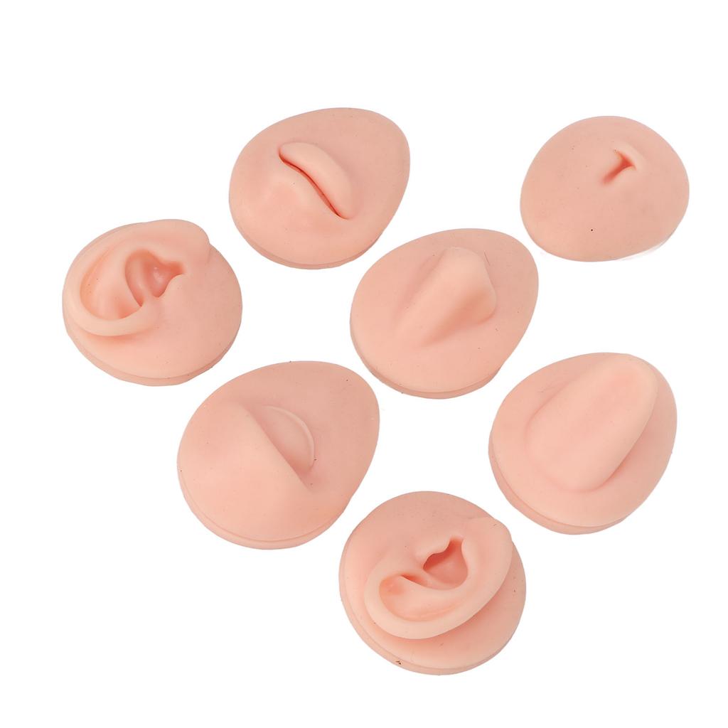 Body Piercing Practice Model Simulation Silicone Ear Eye Nose Mouth Tongue and Belly Button Model for Novice Piercer