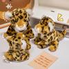 Jouet Peluche Léopard Simulation Poupée Léopard des Neiges Poupée Léopard Zoo Cadeau d'Anniversaire Garçon et Fille