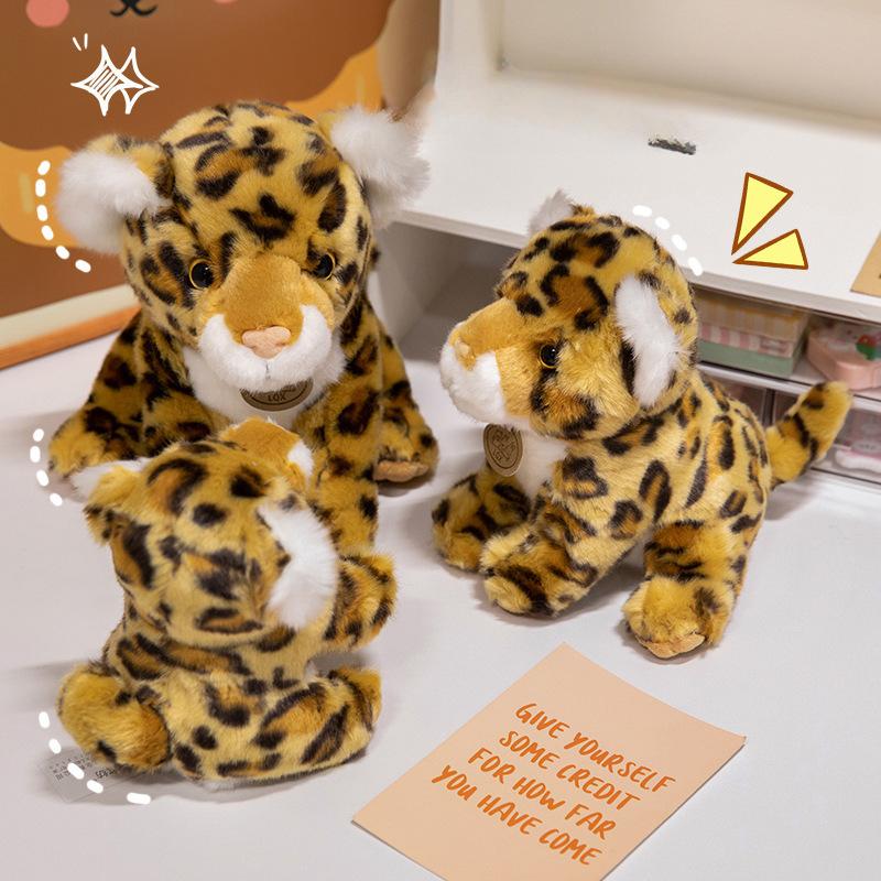 Simulation Leopard Plush Toy Snow Leopard Doll Zoo Leopard Doll Boy and Girl Birthday Gift
