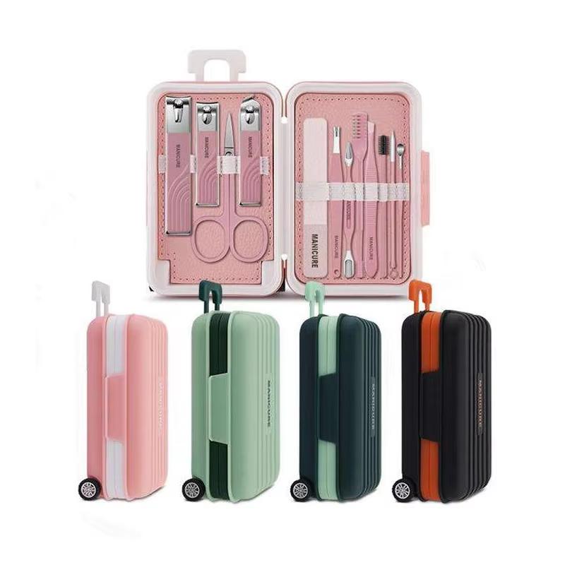 12 Stück/Set Maniküre-Set Nagelknipser Pediküre-Sets Hochwertiger Edelstahl Professionelle Nagelknipser Werkzeuge mit Reiseetui