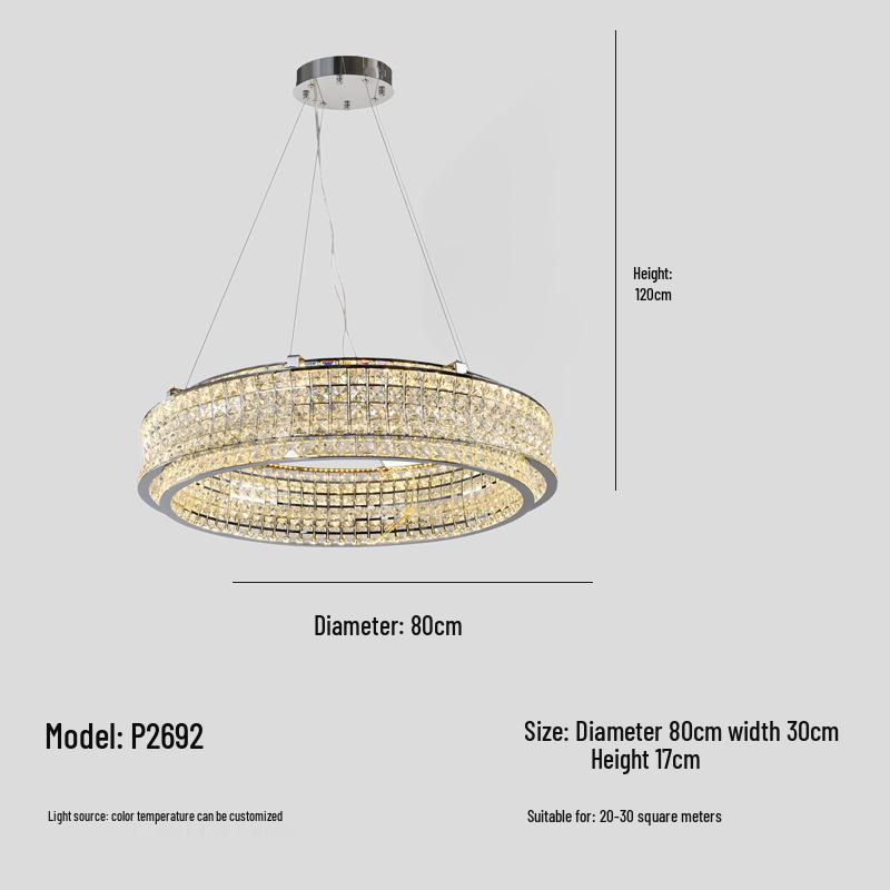 High-End Italian Crystal Chandelier for Living Room, Bedroom, or Restaurant