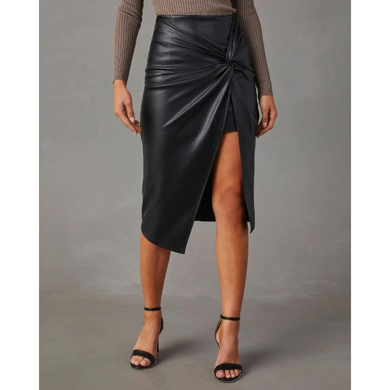 

VEZFAA женские однотонные повседневные юбки с принтом на лето и весну M чёрный